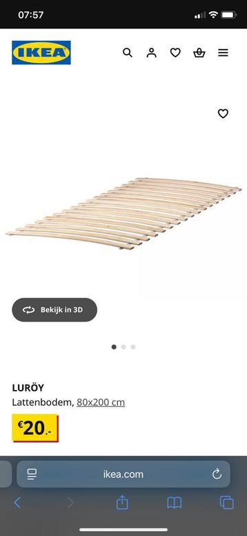 Lattenbodem ikea sultan luroy 80cm beschikbaar voor biedingen