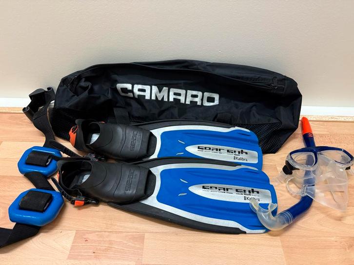 Camaro duiktas met snorkelset en loodgordel, Watersport en Boten, Duiken, Gebruikt, Duikbril of Snorkel, Ophalen of Verzenden