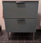 Blauw badkamerkast met twee lades, Ophalen, Gebruikt, 50 tot 100 cm, Minder dan 100 cm