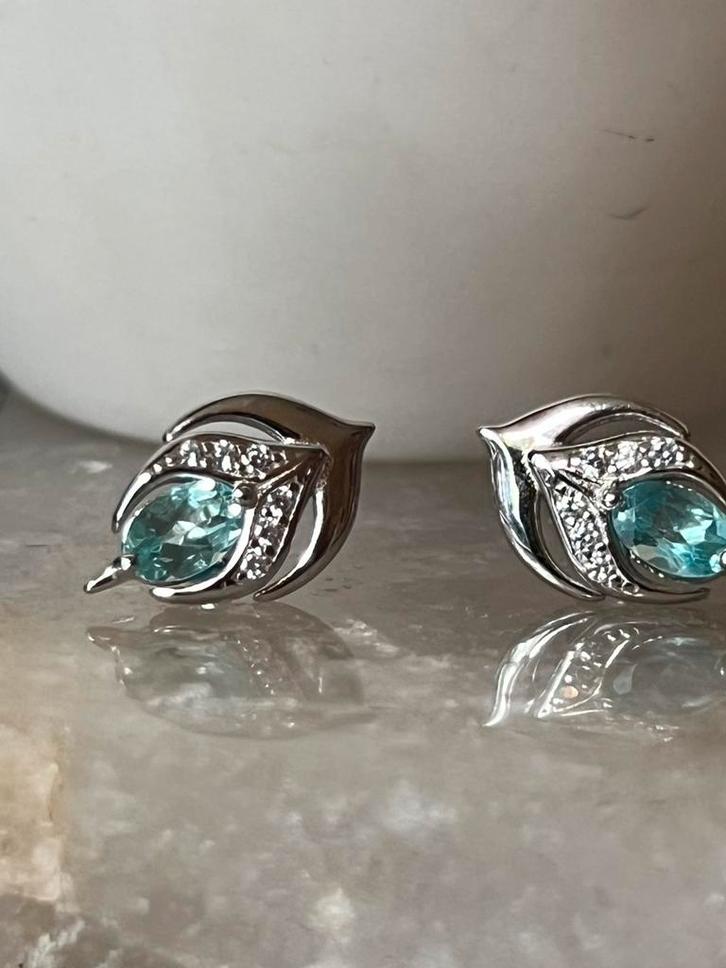 Apatiet beschermt daadkracht geluk intuïtie power uniek TIP, Sieraden, Tassen en Uiterlijk, Oorbellen, Nieuw, Zilver, Blauw, Met edelsteen
