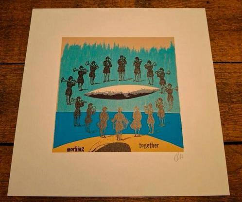 Raphael Hermans Working Together, Antiek en Kunst, Kunst | Litho's en Zeefdrukken, Ophalen of Verzenden