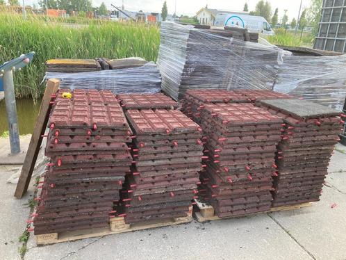 Rubber tegels, Tuin en Terras, Tegels en Klinkers, Gebruikt, Overige typen, Rubber, 10 m² of meer, Ophalen