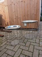 Set van 2 Bijzet of salon tafeltjes, Huis en Inrichting, Tafels | Bijzettafels, Minder dan 45 cm, Minder dan 55 cm, Gebruikt, Metaal of Aluminium