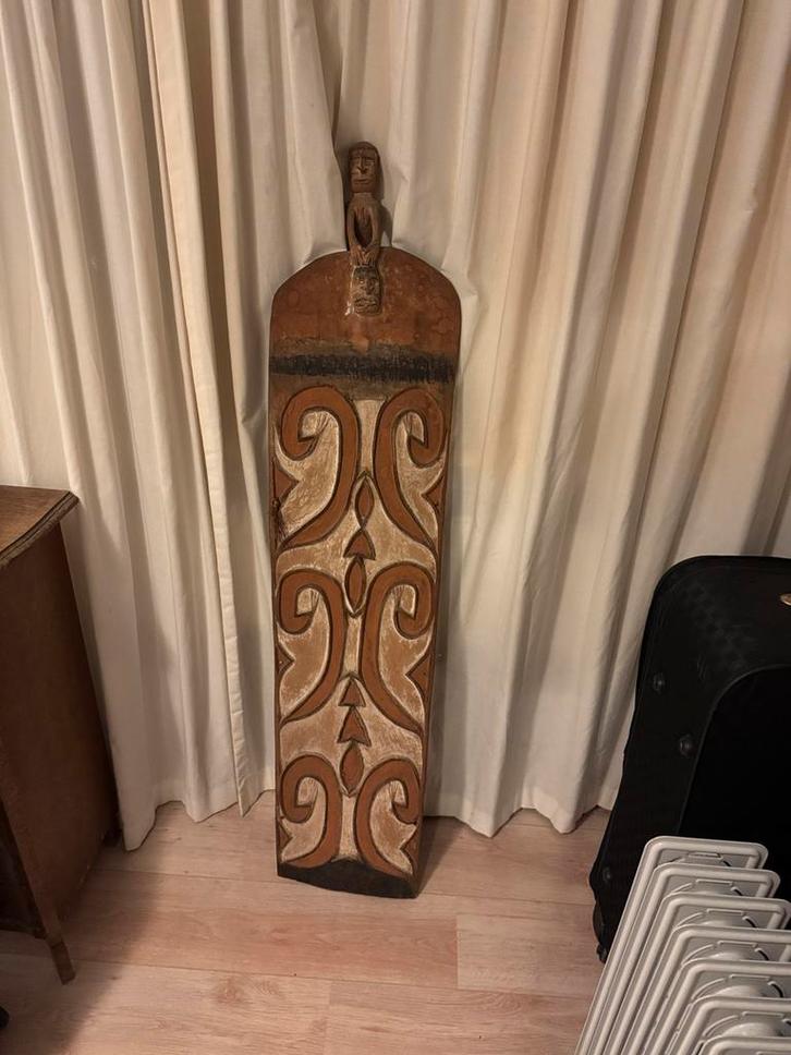 Asmat schild Nieuw Guinea, ca. 142 cm, Antiek en Kunst, Kunst | Niet-Westerse kunst, Ophalen