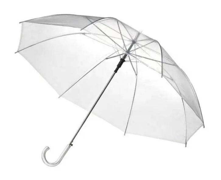 Muntel Transparante Paraplu - Ø 94 cm, Sieraden, Tassen en Uiterlijk, Paraplu's, Zo goed als nieuw, Overige kleuren, Ophalen