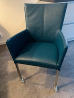 Luxe Eetkamer stoel (6x), Huis en Inrichting, Ophalen, Blauw, Leer, Zo goed als nieuw