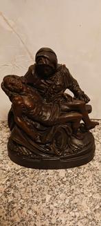 PIETA VAN A. GIANNETTI BRONSKLEURIG GIETHARS BEELD 17 CM, Antiek en Kunst, Antiek | Religie, Ophalen of Verzenden