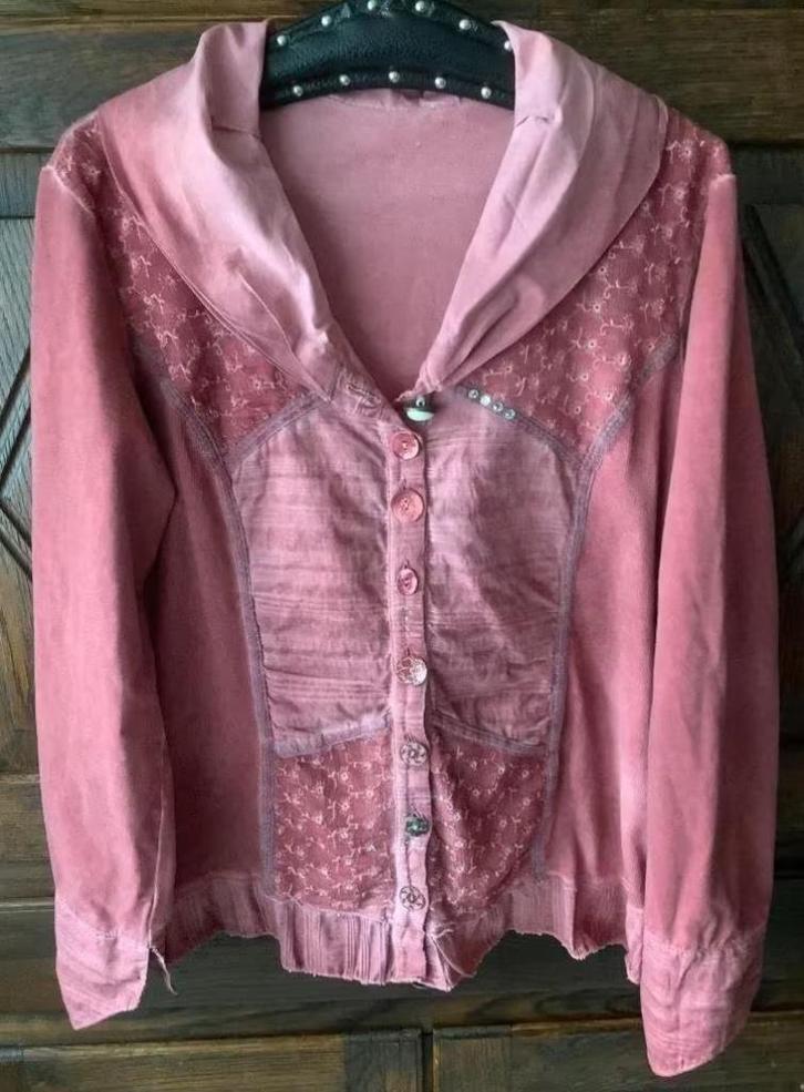 Oudroze, roze bloes, blouse aparte kraag; oto 56 cm, Kleding | Dames, Grote Maten, Zo goed als nieuw, Blouse of Tuniek, Roze, Ophalen of Verzenden