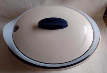 Z.g.a.n. Tupperware duo serveerschaal 1,5 + 2.1 L beige blau beschikbaar voor biedingen
