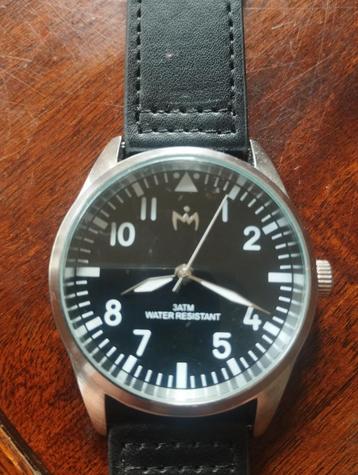Crown watch pilot horloge zwart beschikbaar voor biedingen