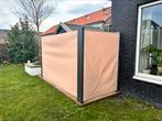 Dubbel oprolbare windscherm 1,8 bij 6m zandkleur, Tuin en Terras, Tuinschermen, Ophalen, Kunststof, Zo goed als nieuw, 200 cm of meer