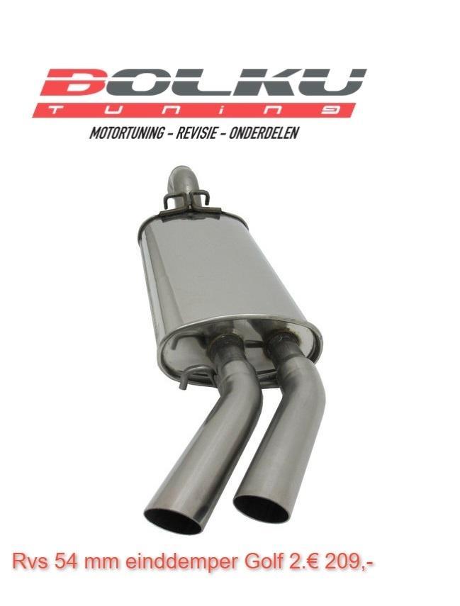 RVS einddemper Golf 2 GTI 16V, Auto diversen, Tuning en Styling, Ophalen of Verzenden