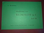 Handleiding voor blokfluit in C deel 1b, G. Rooda, Ophalen of Verzenden, Zo goed als nieuw, Les of Cursus, Blokfluit