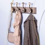 Clayre-Eef-Wandkapstok-Kapstok-Wand-4-Haken 45x10x18-Keramie, Wandkapstok, Nieuw, Ophalen of Verzenden, Minder dan 100 cm