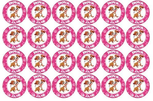 Traktatie bedankjes stickers vel verjaardag hondjes, Hobby en Vrije tijd, Stickers en Plaatjes, Nieuw, Sticker, Ophalen of Verzenden