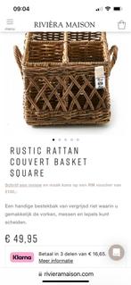 Riviera maison rattan couvert basket Souare, Ophalen of Verzenden, Zo goed als nieuw