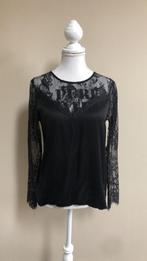 Samsoe Samsoe luxe top met kant black Simona XS, Kleding | Dames, Tops, Zwart, Ophalen of Verzenden, Zo goed als nieuw, Lange mouw