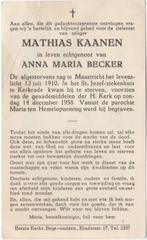 Mathias Kaanen 1910 Maastricht + 1958 Kerkrade, 48 jaar, Verzamelen, Verzenden