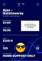 Ajax - Galatasaray.    | Eerste ring zuid! | 2 tickets!!, Twee personen, Januari
