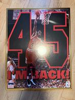 Michael Jordan #45 1995 I'm Back Poster met lijst" NBA, Ophalen of Verzenden