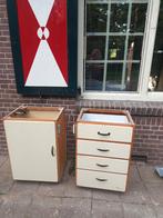 2 seventies keukenkastjes hout, Huis en Inrichting, Keuken | Keukenelementen, Ophalen, Gebruikt, 25 tot 50 cm, Minder dan 100 cm