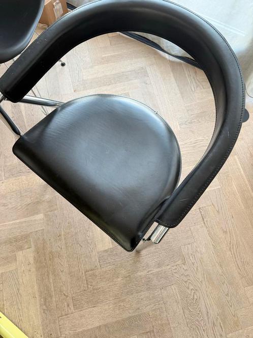 Arrben Eetkamerstoel Zwart Leer, Huis en Inrichting, Stoelen, Gebruikt, Twee, Leer, Zwart, Ophalen of Verzenden
