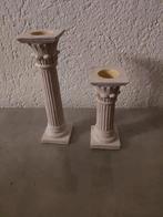 Set van 2 decoratieve kandelaars, Huis en Inrichting, Ophalen, Overige materialen, Crème, Zo goed als nieuw