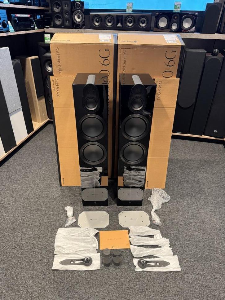 EP:Apollo Monitor Audio Gold 500 6G Zwart OPEN DOOS SET, Audio, Tv en Foto, Luidsprekers, Zo goed als nieuw, Front, Rear of Stereo speakers