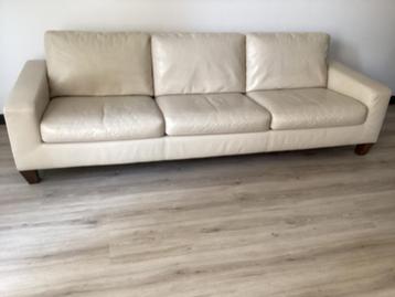 Lederen bankstel 4 zits off white beschikbaar voor biedingen