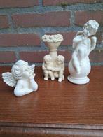 Crème/wit kleur engelen en kandelaar., Ophalen of Verzenden, Zo goed als nieuw