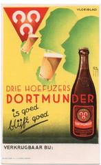 Oud vloeiblad Drie Hoefijzers bier Breda, Verzamelen, Biermerken, Verzenden, Zo goed als nieuw, Reclamebord, Plaat of Schild, Overige merken