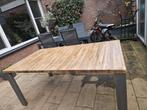 Eettafel 180x100 - RVS poten, blanke lak, Huis en Inrichting, Tafels | Eettafels, Ophalen