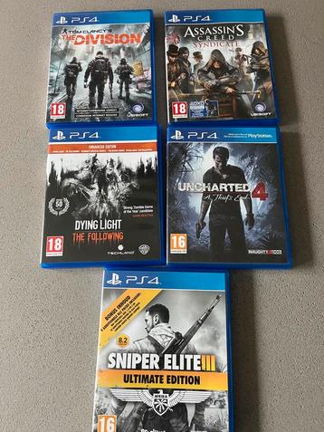 PS4 Games: Sniper Elite, Uncharted, Dying Light, etc. beschikbaar voor biedingen