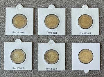 Italië 2004 - 2017 | 2 euro munten | 6 UNC coins beschikbaar voor biedingen