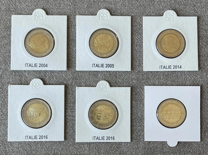 Italië 2004 - 2017 | 2 euro munten | 6 UNC coins, Postzegels en Munten, Munten | Europa | Euromunten, Setje, 2 euro, Italië, Ophalen of Verzenden