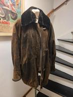 YV7478: Vintage 1980's Leather Duffle Coat - Jas, Maat 38/40 (M), Bruin, Ophalen of Verzenden, Vintage