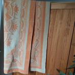 Vintage deken wol koraal roze/ivoor 157 x 220 cm, Huis en Inrichting, Woonaccessoires | Plaids en Woondekens, Ophalen of Verzenden
