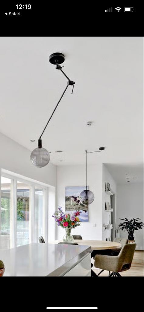 Verstelbare hanglampen set - Keukeneiland & Tafel, Huis en Inrichting, Lampen | Hanglampen, Gebruikt, Minder dan 50 cm, Glas, Ophalen of Verzenden