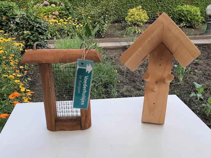 Houten Voedersilo voor Pinda's en Pindakaaspothouder, Tuin en Terras, Vogelhuisjes en Vogelbaden, Nieuw, Ophalen