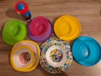 Plastic kinder schaaltjes, bordjes, waterfles, Ophalen of Verzenden, Zo goed als nieuw