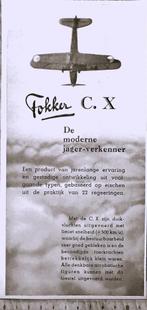 Vliegtuig 1935: Reclame Fokker C.X jager-verkenner, Verzamelen, Verzenden, Voor 1940, Gebruikt, Overige onderwerpen
