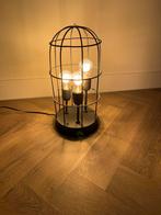Industriële kooilamp met 3 lampen, Huis en Inrichting, Ophalen, Gebruikt, Metaal, Minder dan 100 cm