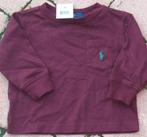 Paarse Ralph Lauren longsleeve maat 68 NIEUW (4858) a, Kinderen en Baby's, Babykleding | Maat 68, Nieuw, Ralph Lauren, Meisje