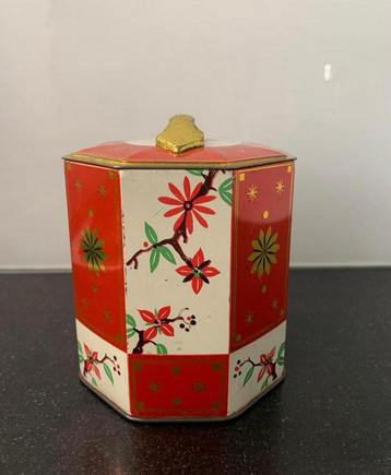 Vintage tinnen bloemenblik.213 beschikbaar voor biedingen