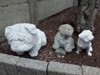 Betonnen honden beelden 3 stuks, Tuin en Terras, Tuinbeelden, Ophalen of Verzenden, Zo goed als nieuw