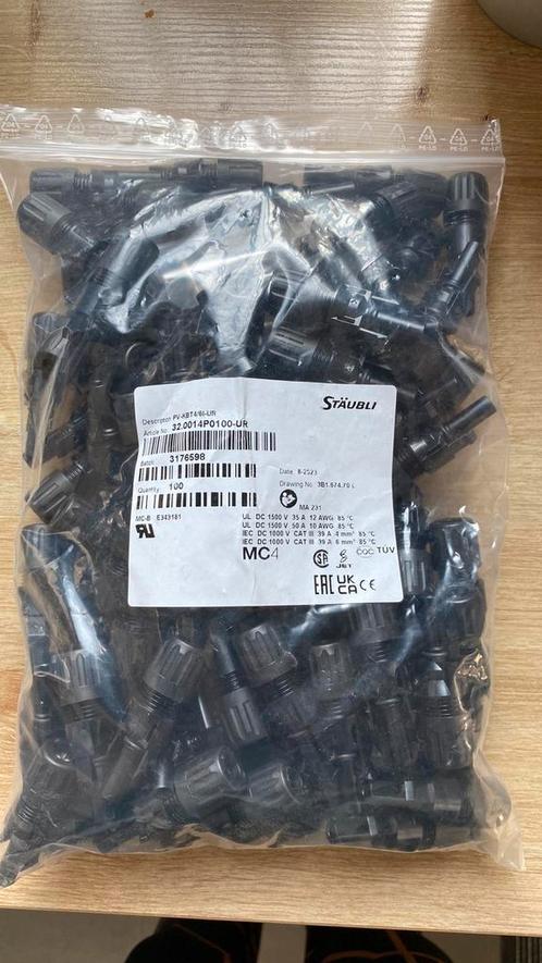 MC4 connector female Stäubli en male (PV-KBT4/6II-UR, Doe-het-zelf en Verbouw, Elektra en Kabels, Nieuw, Ophalen of Verzenden