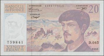 Frankrijk 20 francs 1993 XF p.151g (# 3) beschikbaar voor biedingen