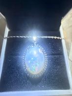 Opaal Ketting Sterling Zilver, Ophalen of Verzenden, Zo goed als nieuw, Zilver