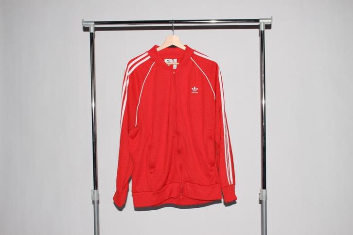 Adidas Originals Track Jacket Red & White, Kleding | Heren, Sportkleding, Zo goed als nieuw, Algemeen, Maat 52/54 (L), Rood, Ophalen of Verzenden
