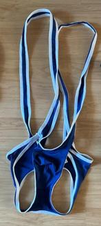 Slip met bandjes, donker blauw met wit maat L gay / hetero, Kleding | Heren, Ondergoed, Ophalen of Verzenden, Zwart, Slip